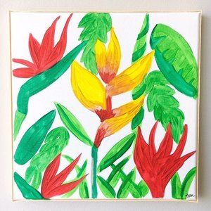 Hawaiian leafs paitning , wall art